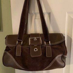 Brown Leather and Suede Purse